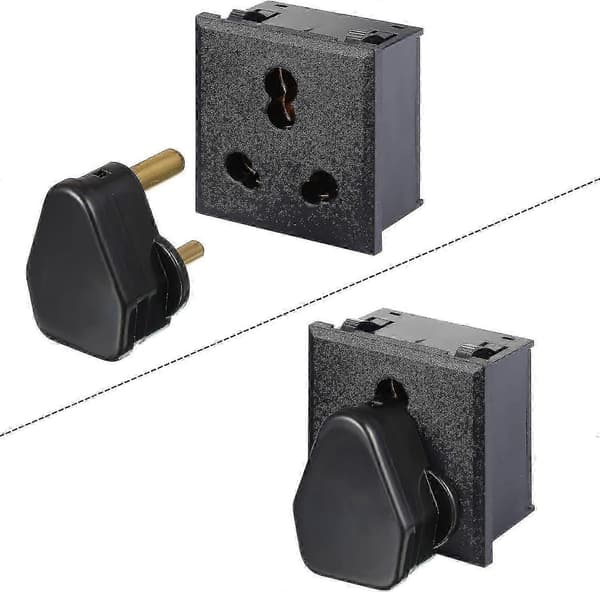 Amp runde stiftstik netstik 3-benede lysstik til scenelyslampe (sorte 5 stk.) black 5