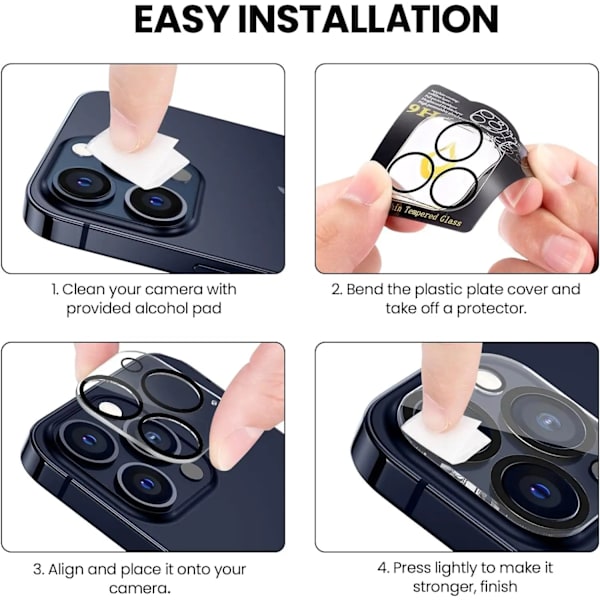 【BEMS】2-pack Compatible with iPhone 14 PRO Lens Protector Full Coverage Tempered Glass Camera Protector