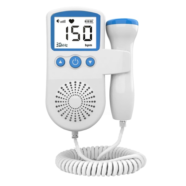 Hjemmeføtal Doppler, Baby Pocket Heartbeat Doppler Heart Monitor for graviditet og test Clear T501 blue