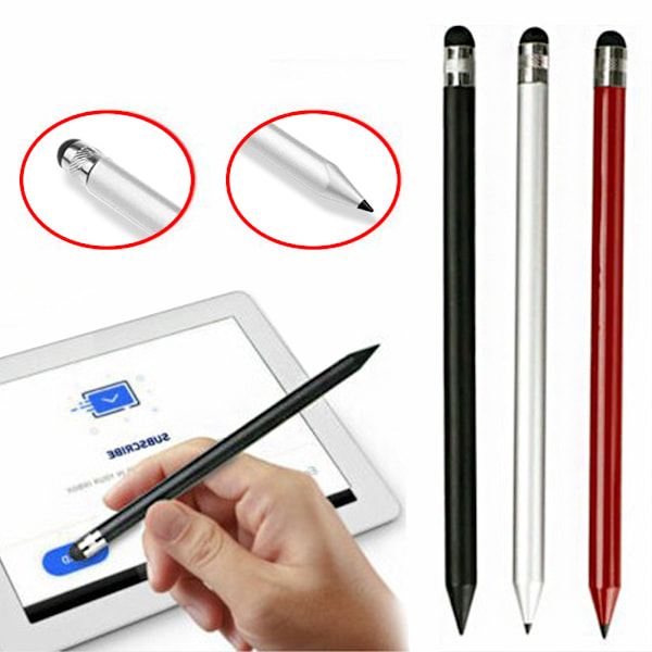 2-i-1 Pekskärmspenna Hög Precision Stylus för iPhone för Samsung Tablet PC