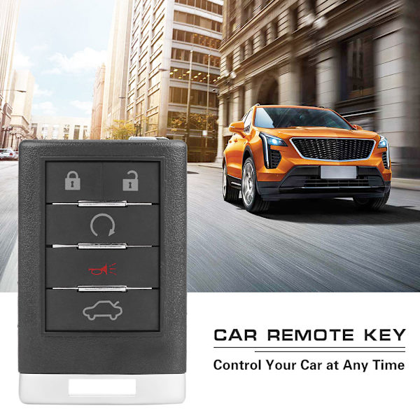 OUC6000066 Bilnøkkel med 5 knapper, fjernkontroll, 315 MHz, nøkkelfri adgang for Cadillac CTS 2008-2013