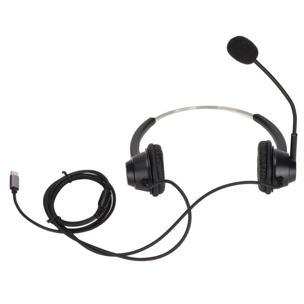 H360‑TYPE‑C Binaural Business Headset Dubbelsidigt Headset för Call Center Onlinekurs Konferenssamtal