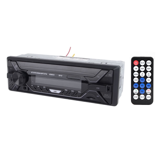Bil Bluetooth-spelare Single Din 12V/24V MP3-spelare FM-radiomottagare med justerbar bakgrundsbelysning