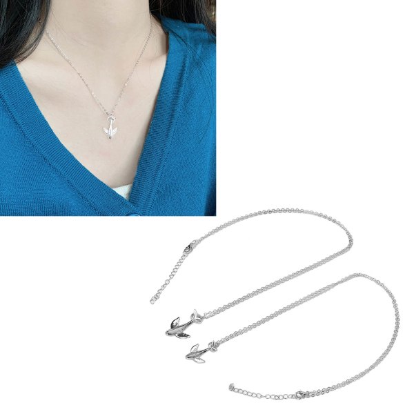 BEMS 2 st valar och delfinhänge halsband legering djurformhänge halsband smycken present till pojkvän flickvän silver