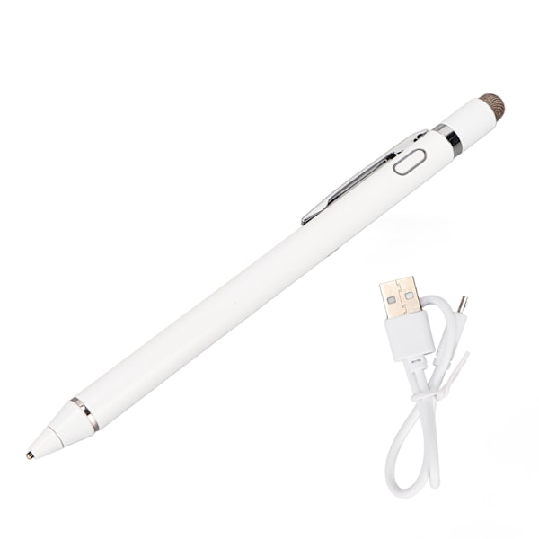 Aktiivinen Stylus-kynä 5V 0.2A Ohut Tyylikäs Alumiiniseos Kannettava Kapasitiivinen Stylus-kynä Hienolla Kärjellä Matkapuhelimelle Tabletille Valkoinen