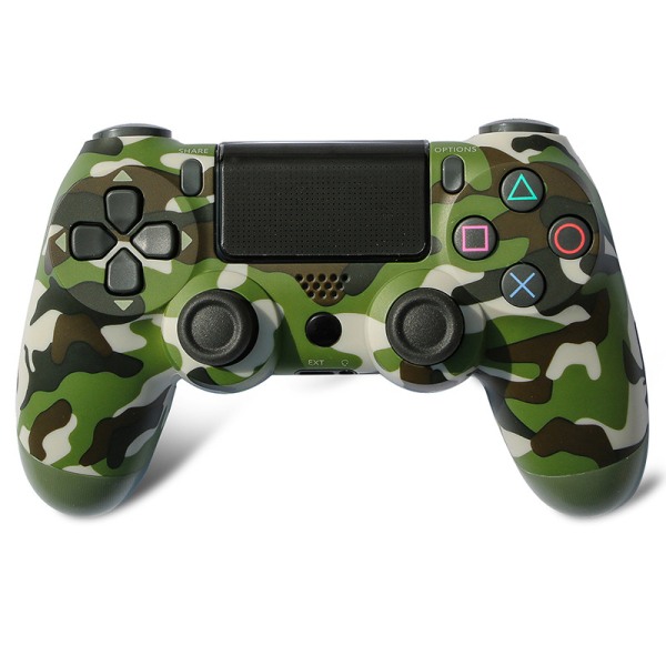 BE-PS4 Seksakset Dual Vibration Bluetooth trådløs controller Camouflage Grøn