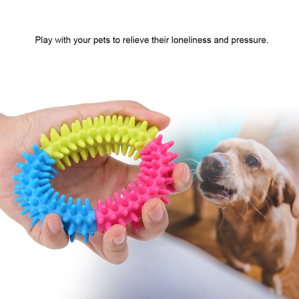 TIMH Cute Ring Shape Chew Toys Tennrengjøringsleker for kjæledyr Hunder Valp