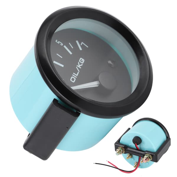 Universal olietryksmåler 12V 0-7kg/cm² 52mm Dia Bilinstrument m/sensor Hvidt LED-lys