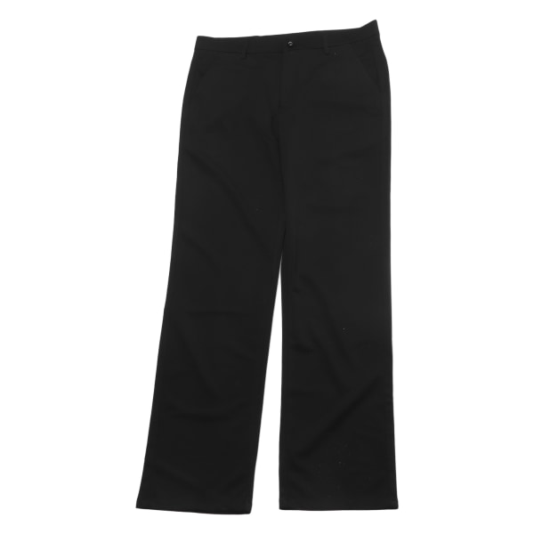 Miesten housut korkeavyötäröiset housut laihtumiseen sopivat pitkät housut suorat puhdasväriset housut mustat 32