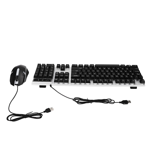 104 Tasters Tastatur Mus Sett Bakgrunnsbelysning USB Fargerik Ergonomisk Stabil Bakbelyst Tastatur Mus Combo