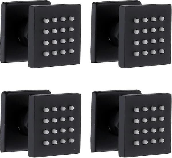 Dusjhode for midje og kropp, massasje, roterbart dusjhode, 7*5,5*6,5 cm (matt svart, 4-pakning) nytt