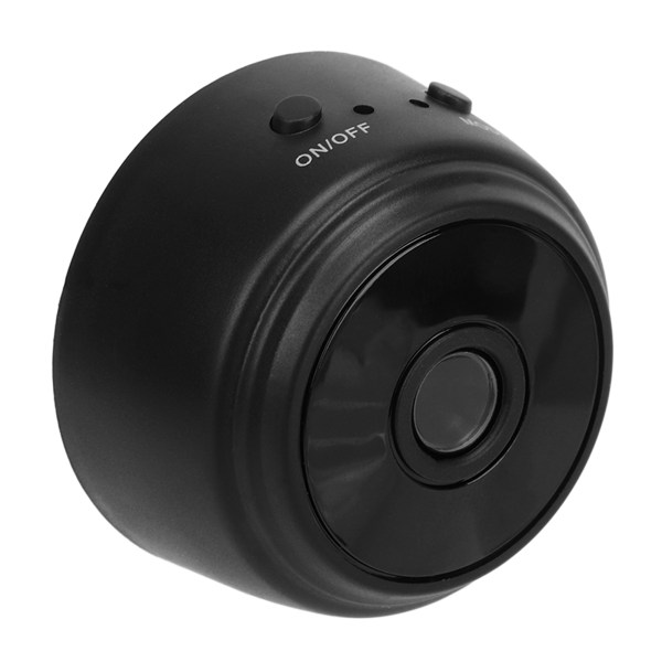 A9 hjemmeminikamera med magnetisk bagcover 1080P HD trådløst kamera til hjemmekontor gårdhave Sort /