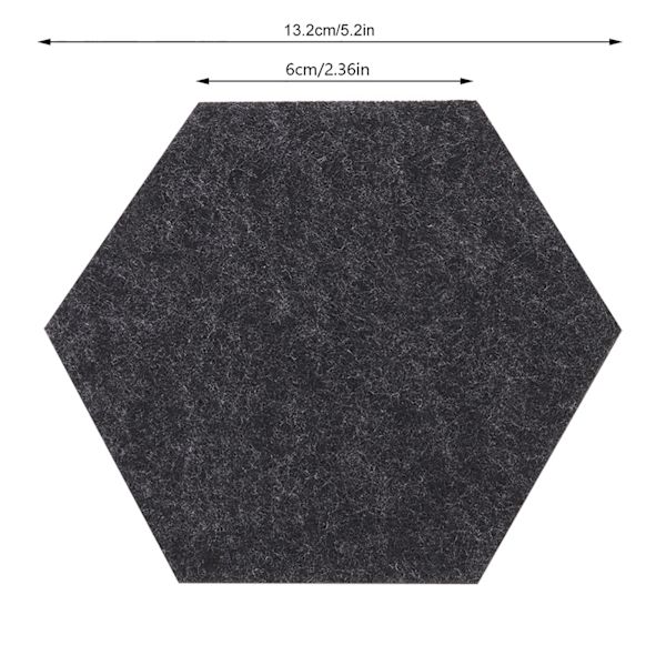 Hexagon Filt Underlagssæt - 10 stk. til Drikkevarer, Øl, Kaffe - Skridsikker og Varmebestandig