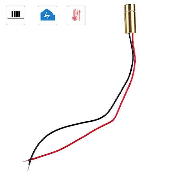 650 nm:n punainen viivapäälasergeneraattoridiodimoduuli johdolla 2,8-5 V