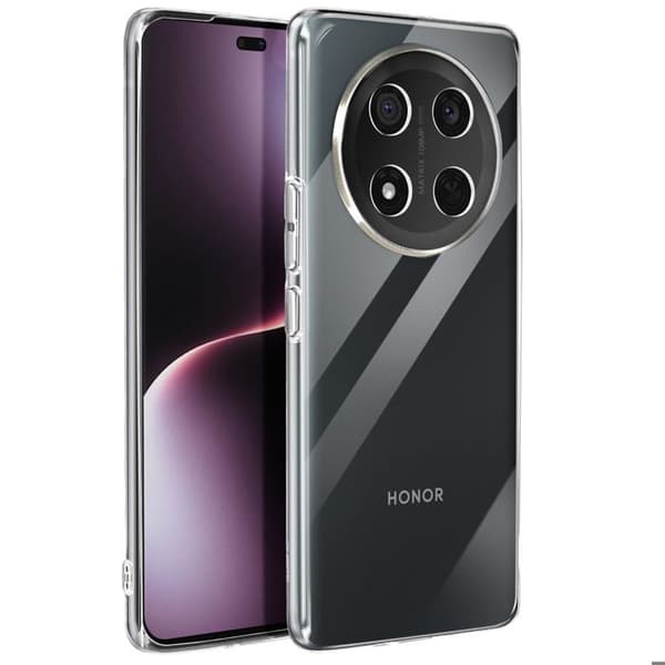 【BEMS】Etui - MAYAXESS - Honor Magic 7 Lite - Blød silikone - Gennemsigtig - Hævede kanter Vit