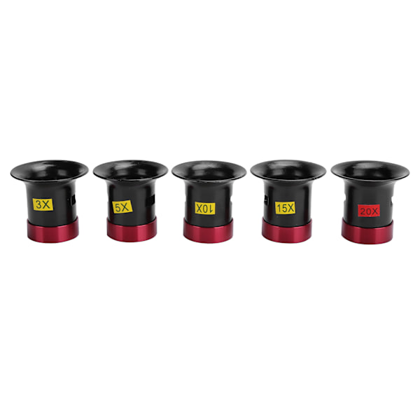 5-pack Förstoringsglas i Aluminiumlegering för Urmakare, Glaslins Förstoringsglas Loupe Tillbehör