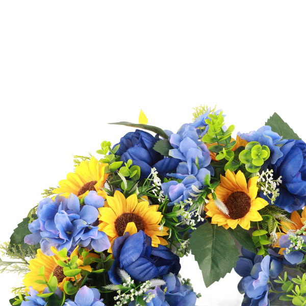Blå och gula kransar blomstergirland ytterdörr/