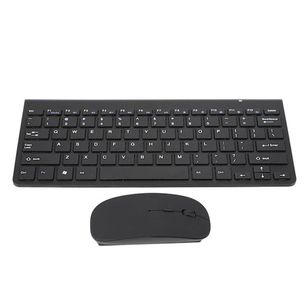 Tastatur-Mus Combo Sort 78 Taster 2.4G Trådløs Ergonomisk Ultratynd Mus Lydløse Taster Tastatur og Mus