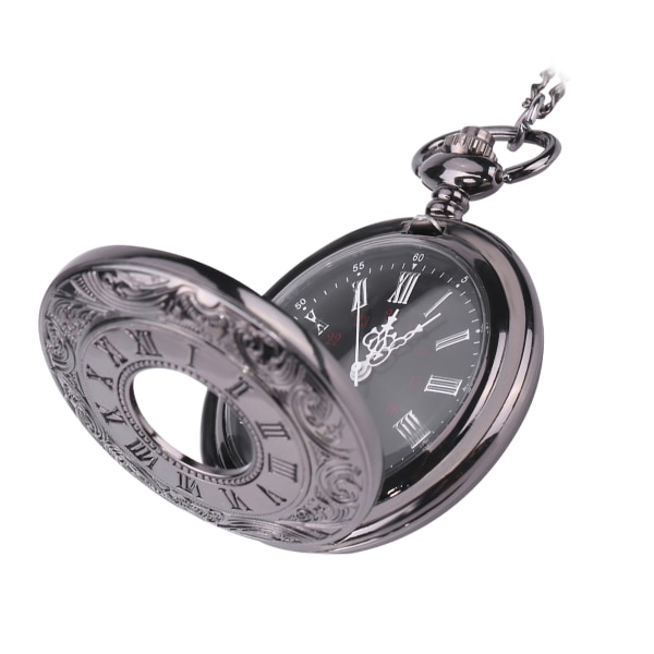 Klassinen kvartsi-analoginen metalliseos taskukellon watch riipus ketjulla+
