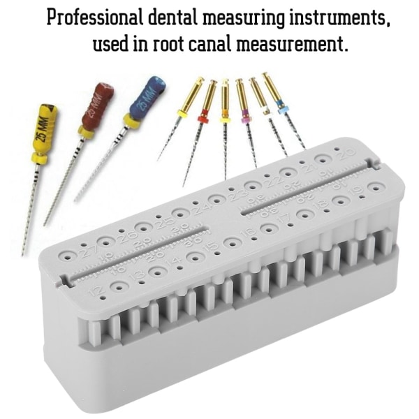 Hammaslääketieteelliset Endo-lohkotiedostot Mittausvälineet Endodontian hallitsija Testilevy (harmaa)