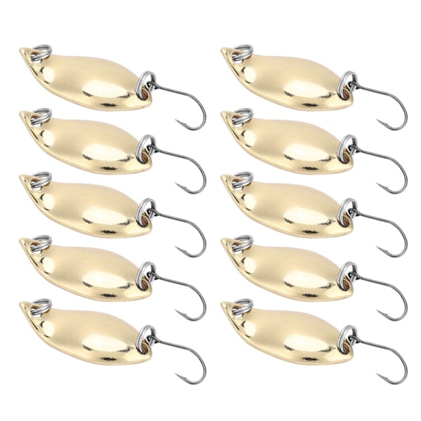 10 stk. Fiskestik Wobbler Lokkedyr SpoOn stil Kunstig Metal Lokkedyr Krog (Guld, 2,5g)