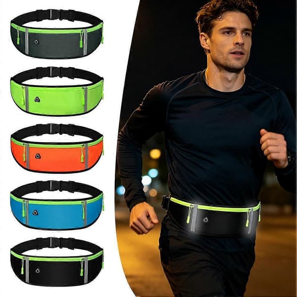Löpararmband med reflexer - Vattentät mobiltelefon-midjeväska för män[BEMS] Blue