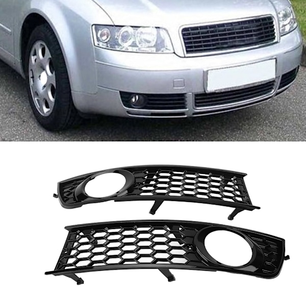 2 stk Bil Front Bumper Tåkelysgrill Nedre Side Tåkelysgrill for Audi A4 B6 2002-2005