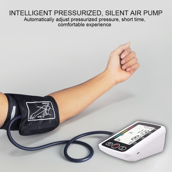 TIMH Elektrisk blodtryksmåler Digital Arm Sfygmomanometer med stemmefunktion