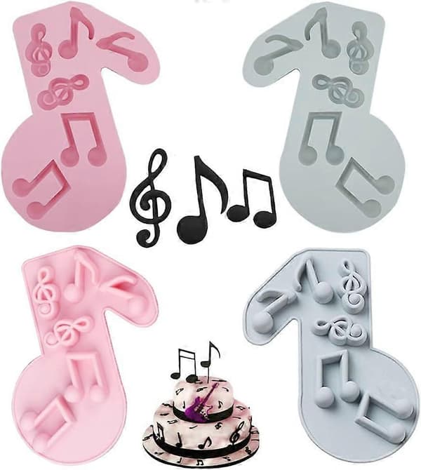 st noder silikoneform, noder fondantform musikalsk slikform Kompatibel med kagedekoration sukkerhåndværk kagechokolade og håndværk