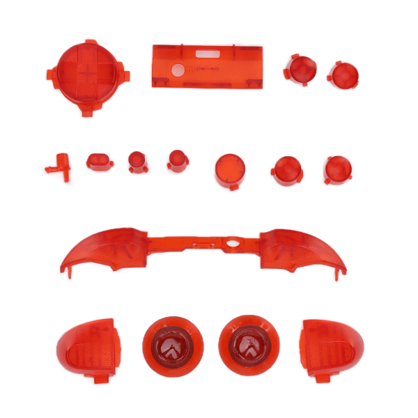 TIMH Full Buttons Mod Kits Trigger Full Trigger Modul Sett for XBOX Series X for XBOX Series S ControllerTransparent Red