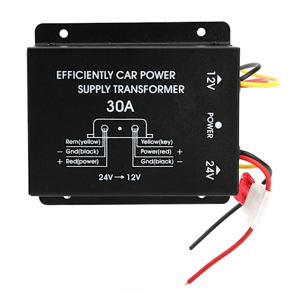 30A Bilstrømsforsyningskonverter Trinnedsættende Inverter 24V Til 12V