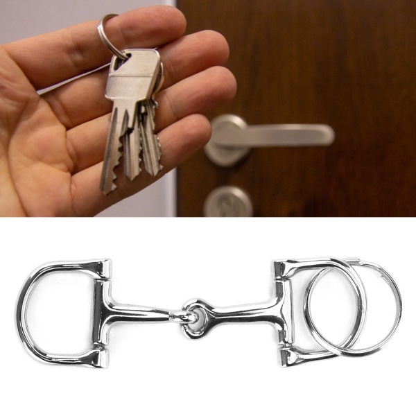 TIMH DSimuotoinen Snaffle-avaimenperä kestävä hopea DRing ZineAlloy Horse Snaffle Bits avaimenperä