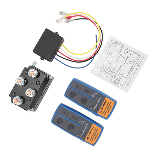 Trådlös Vinsch Fjärrkontroll Kit 500A Vinsch Solenoid Reläkontakt för 8000lbs till 12000lbs ATV UTV Vinsch DC 12V