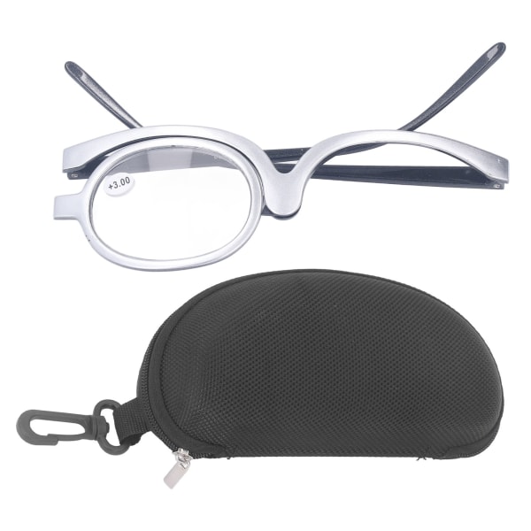 Forstørrende sminkebriller Sammenleggbare enkeltglass øyesminkebriller for kvinner Bestemor +3,00 ++/