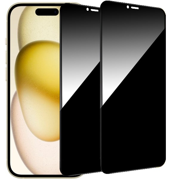【BEMS】2-Pack Compatible with iPhone 15 Privacy Screen Protector - Tempered Glass, Anti-Spy, Privacy Screen Protector