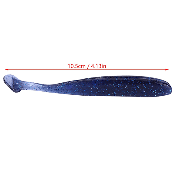 6 kpl HENG JIA 10,5 cm/5,6 g pehmeitä muoviuistimia kalastustarvikkeisiin (sininen)