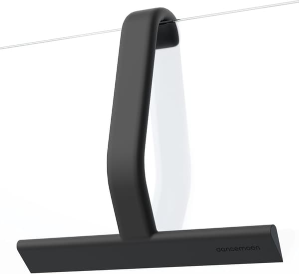 Musta 25 cm suihkukaavin lasioville, yksiosainen silikoni integroidulla koukulla helppoon ripustukseen ja puhdistukseen