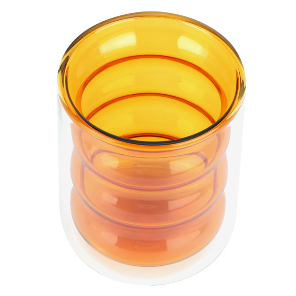 Dobbeltlags Glaskop - Varmebestandig - Spiral Kop 200ml (Gul)