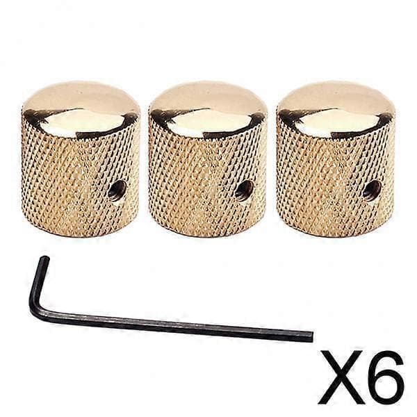 6x3 stk profesjonell gyllen metall gitar tonevolumknapp med hull gitardel 6 Pcs