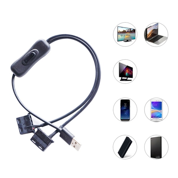 【BEMS】USB to 4-Pin Fan Conversion Cable with 12V Voltage Output Line Quick Compatible with Desktop PC null - 4pin boost version 0.05