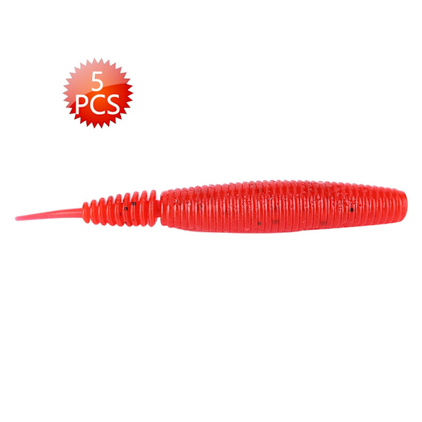 HENG JIA 5 stk 7g/9,8 cm Myke Plast Fiske Agner Grub Worm Agner Fiskeutstyr Tilbehør Rød