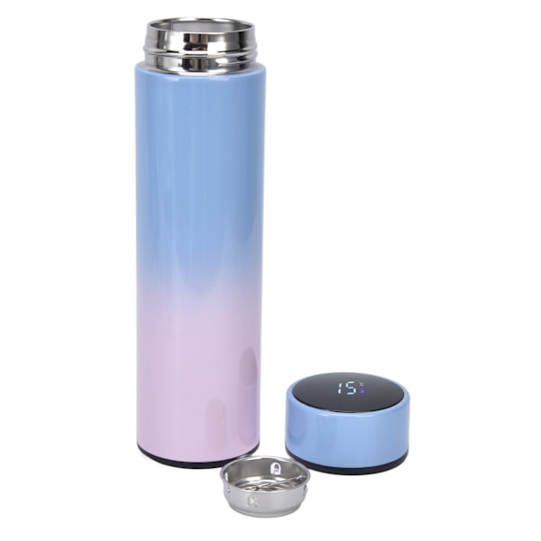 Smart LED-display Vakuum Isolerad Vattenflaska 500ml - Blå/Rosa