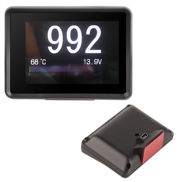 Bil OBD Multifunktionsmätare Digital Temperatur Spänningshastighet HUD Display