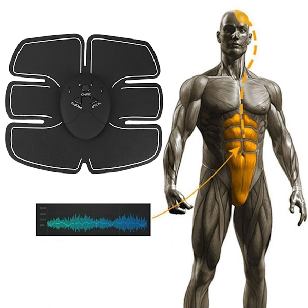 EMS Magebelte for Magemuskeltoning - Oppladbar Muskeltoner for Kroppsfitness og Trening av Mage, Armer og Ben