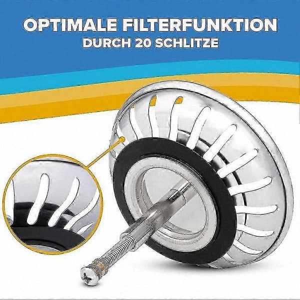Køkkenafløbsfilter Erstatningsprop Kompatibel med afløbsfilter Kompatibel med affaldshåndtering 79mm