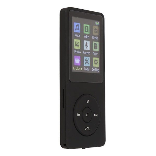 Digitaalinen musiikkisoitin 1,8 tuuman LCD-näytöllä, tukee pientä muistikorttia, erittäin ohut MP3 MP4 -soitin lisätarvikkeilla, musta
