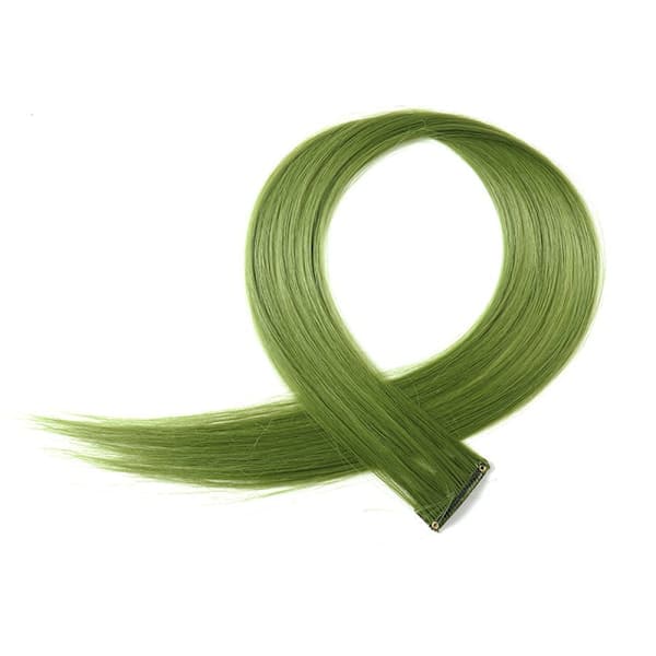 【BEMS】10 st Clip-in Hårförlängningar Ljusgrön LightGreen
