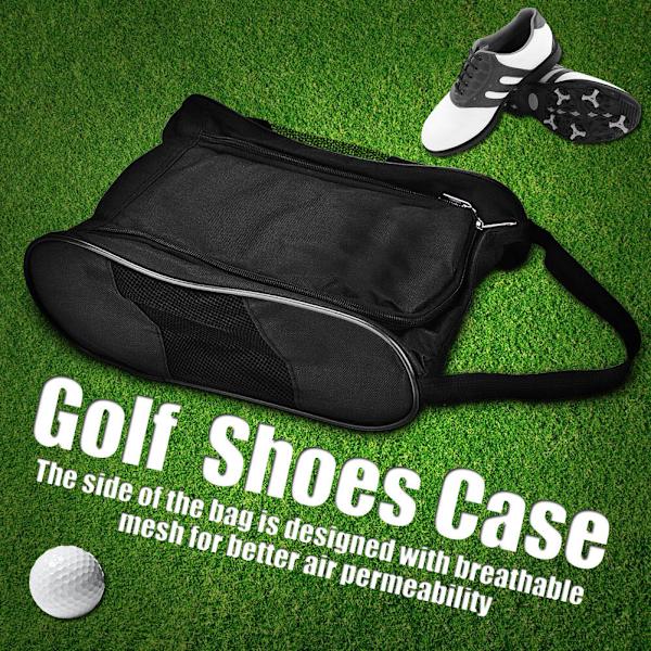 Andningsbar Bärbar Golfskobag - Svart