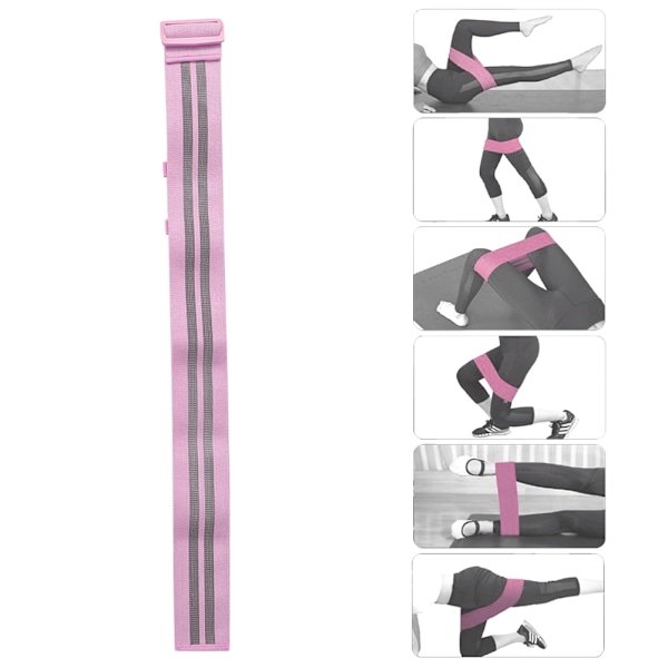 Justerbar Anti-Slip Hip Resistance Band Loop Circle Gym Yoga Fitness Træning (Pink)