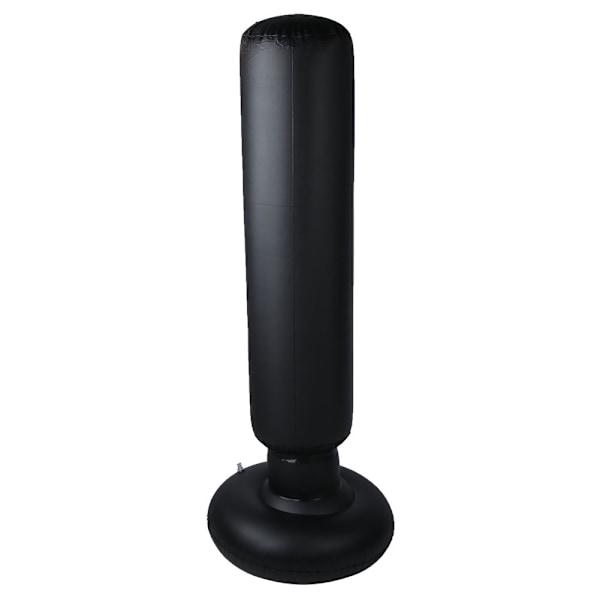 PVC 160cm Fitness Slagsäck för Vuxna och Barn Uppblåsbar Kolonn Tumlare Boxningssäck (svart)